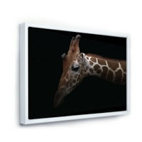 DesignArt 'Затвори портрет на жирафа VIII' Фарма куќа врамена платно wallидна уметност печатење