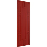 Ekena Millwork 12 W 37 H TRUE FIT PVC HASTINGS FIXED MONTING SULTERS, FIRE RED