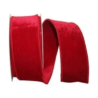 Хартија Божиќна кадифена кадифе црвена полиестерска лента, 5yd 2.5in, 1 пакет