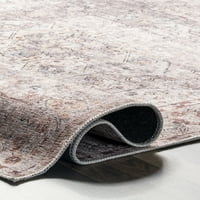 Нулум Кирсти Традиционално потресено килим со памук, 4 '6', 'рѓа
