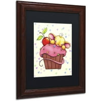 Трговска марка ликовна уметност слатка цреша чип платно уметност од ennенифер Нилсон, црна мат, дрвена рамка