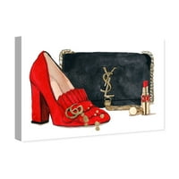 Пистата авенија мода и глам wallидна уметност платно отпечатоци „Дороти прави модни“ чанти - црвена, црна