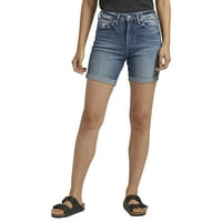 Silver Jeans Co. Sugure Women Sugure Bigh Rise Long Short, големини на половината 24-34