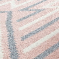 Килими Америка Мика МО10А јагода млеко геометриска современа килима на розово подрачје, 2'6 x8 '