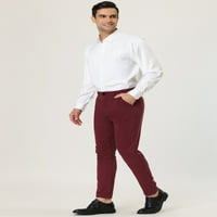 Уникатни поволни цени за машка тенок фит рамна предна цврста боја деловна чино панталона