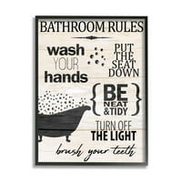 Студените индустрии за рустикална бања Правила за миење на типографија за миење на рацете, 14, дизајн од Ким