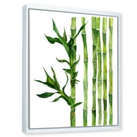 Дизајн Шума на бамбус гранки III 'Тропски врамен платно wallид уметност печатење