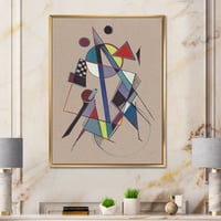 DesignART 'Апстрактни композиции на обоени геометриски III' модерна врамена платно wallидна уметност печатење