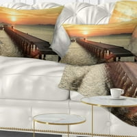 Дизајнрт брод Пјер на зајдисонце - Перница за фрлање мост - 16х16