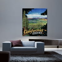Патувачки постер Калифорнија Сликарство печатење на завиткано платно