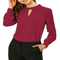 Уникатни поволни цени, женски држач јака со долг ракав, блуза за канцеларија за работа