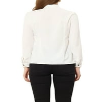 Единствени поволни цени, женски контраст бод лак за лак, јака со долг ракав, предна кошула