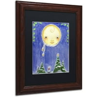 Трговска марка ликовна уметност Холидеј месечина Канвас уметност од ennенифер Нилсон, црна мат, дрвена рамка