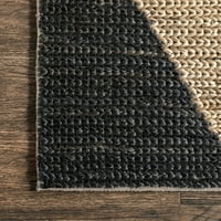 Нулум Лени задебелен килим со дијамант јута, 5 '8', јаглен