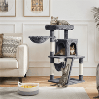 Март мулти-ниво кула со мали мачки со кондо, темно сива