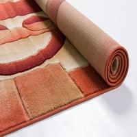 Добро ткаен Бруклин Јужна улица модерна геометриска килим од портокалова област