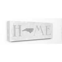 СТУПЕЛ ИНДУСТРИИ Северна Каролина Мапа на домашна држава Греј неутрален текстуриран дизајн на зборови платно