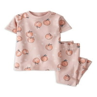 Малата планета од девојките за бебе и дете на Картер, кои се вклопуваат органски пижами со кратки ракави, 2 парчиња, месеци-5Т