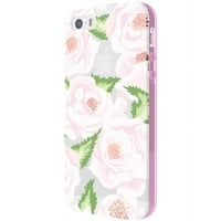 Инципио Дизајн серија Хибриден случај за iPhone 5 5s SE - Јасни розови цвеќиња