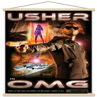 Usher - omg wallиден постер со дрвена магнетна рамка, 22.375 34