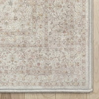 Добро ткаена Аша Изолд гроздобер ориентален слонова коска и крем 3'11 5'3 килим со рамни ткаенини