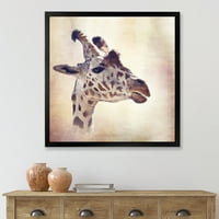 DesignArt 'Затвори портрет на жирафа VII' фарма куќа врамена уметничка печатење
