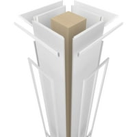 Ekena Millwork 8 W 8'H Craftsman Classic Square Non-Tapered Cedar Park Fretwork Column W Crown Capital & Crown