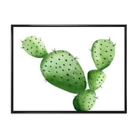 DesignArt 'Затвори зелено југозападен кактус тропски врамен платно wallид уметност печатење